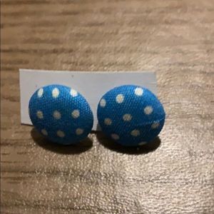 Blue polkadot 50s look earrings